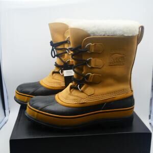 NEW Sorel Caribou Men's 10 Waterproof Boots Buff Brown Snow Winter